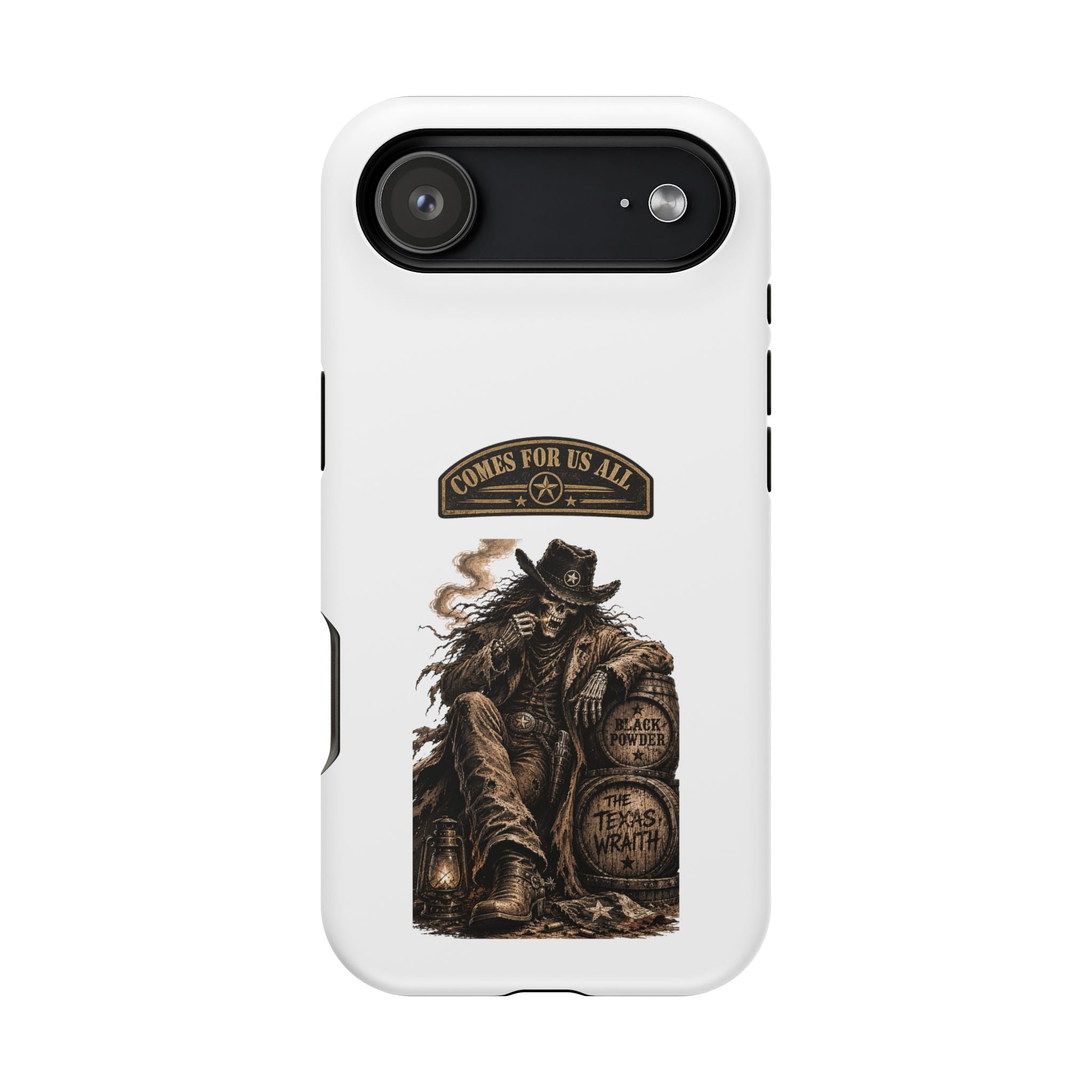 Cowboy Reaper Phone Case — 'Comes For Us All' Magnetic Impact-Resistant Design