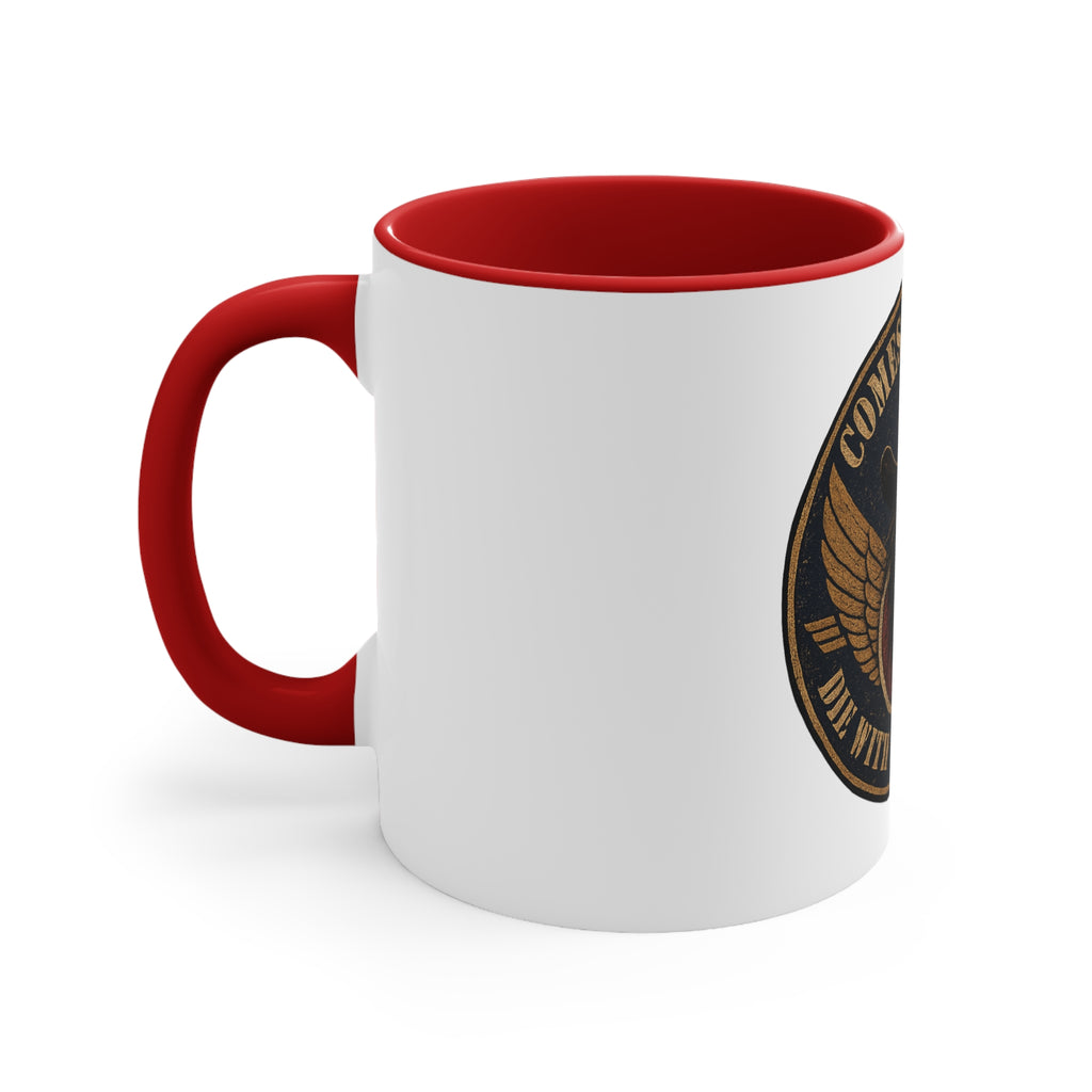 Skull Cowboy Accent Mug — "Comes For Us All" Gothic Biker Coffee Cup