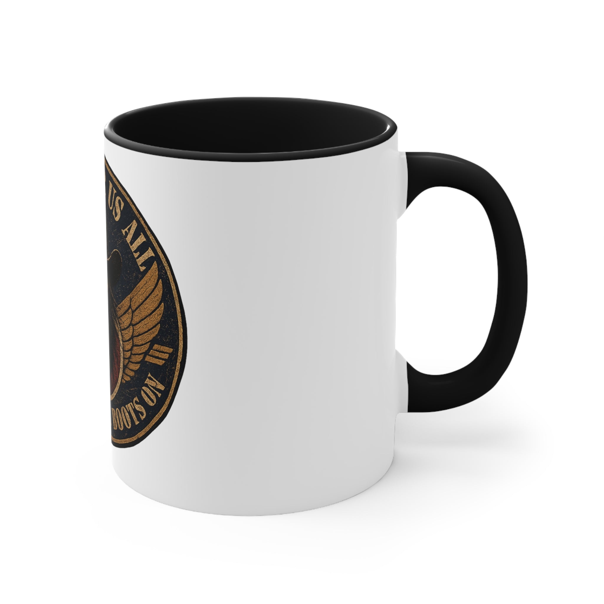 Skull Cowboy Accent Mug — "Comes For Us All" Gothic Biker Coffee Cup