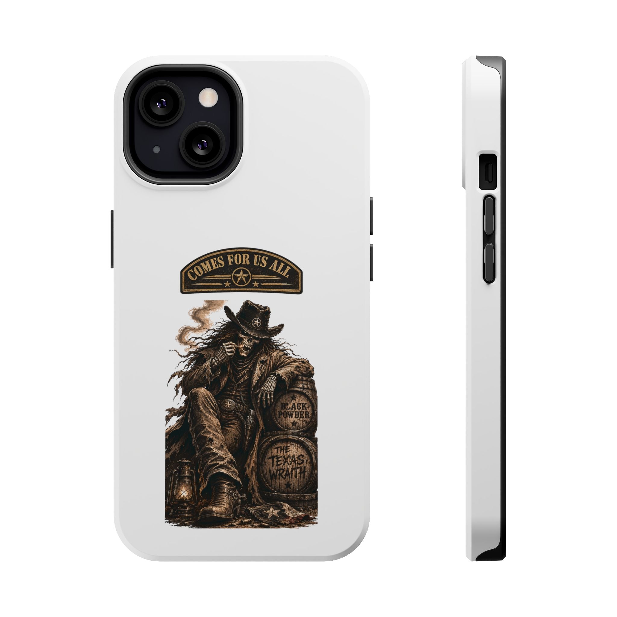 Cowboy Reaper Phone Case — 'Comes For Us All' Magnetic Impact-Resistant Design