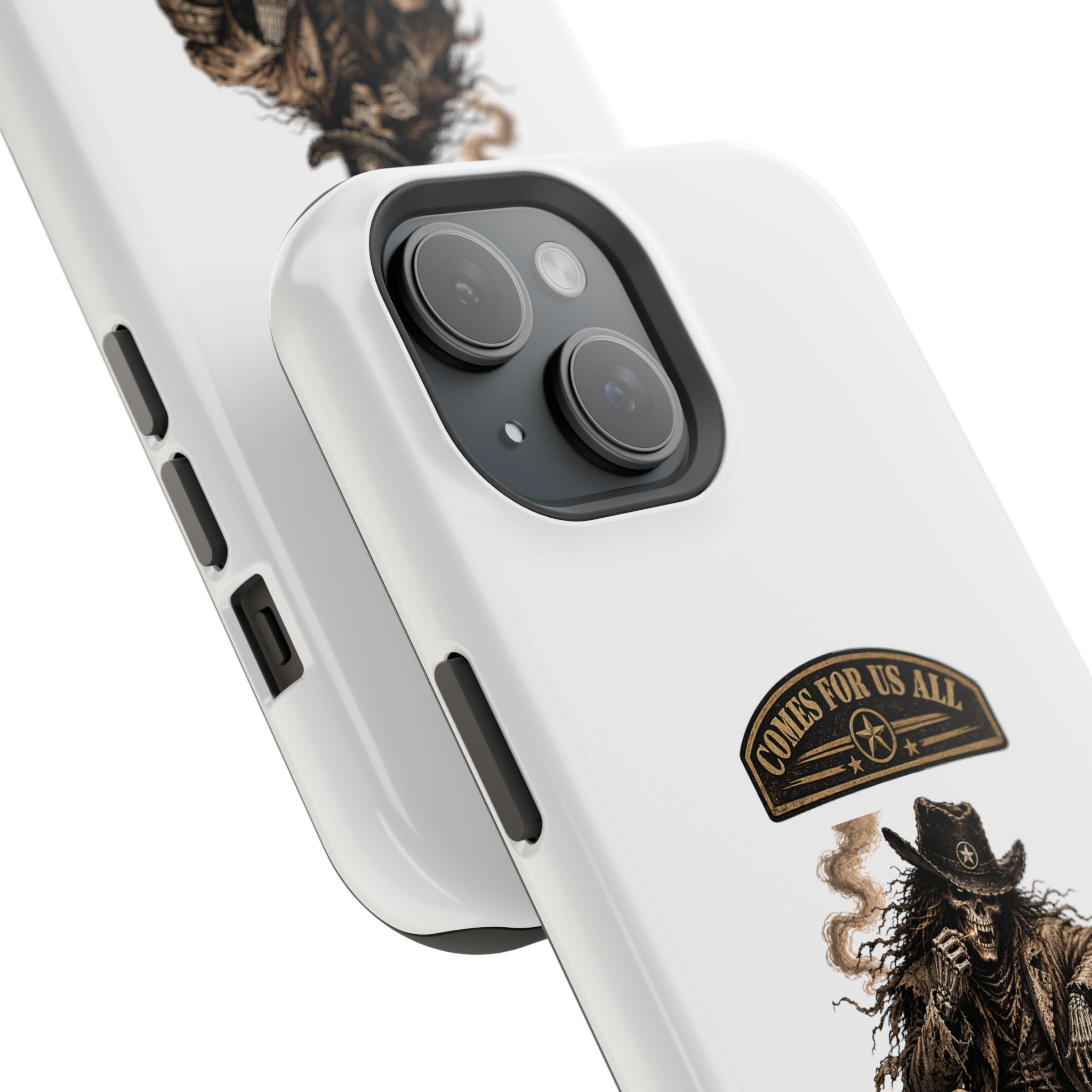 Cowboy Reaper Phone Case — 'Comes For Us All' Magnetic Impact-Resistant Design