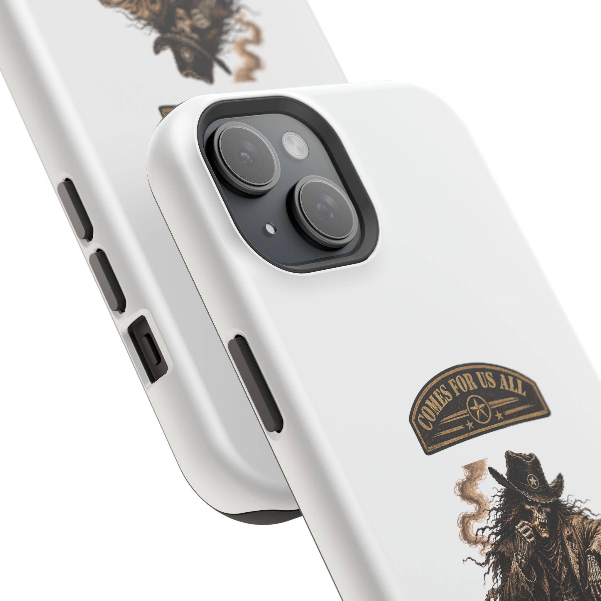 Cowboy Reaper Phone Case — 'Comes For Us All' Magnetic Impact-Resistant Design