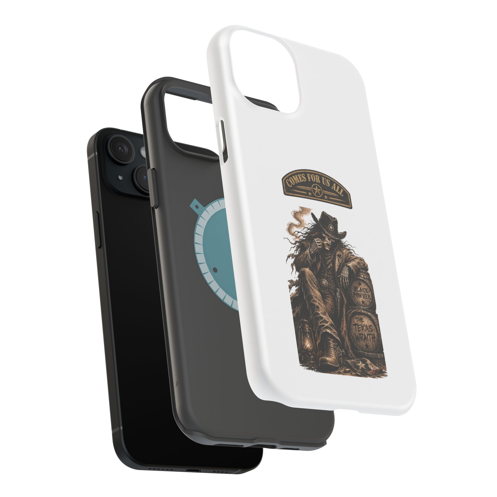 Cowboy Reaper Phone Case — 'Comes For Us All' Magnetic Impact-Resistant Design