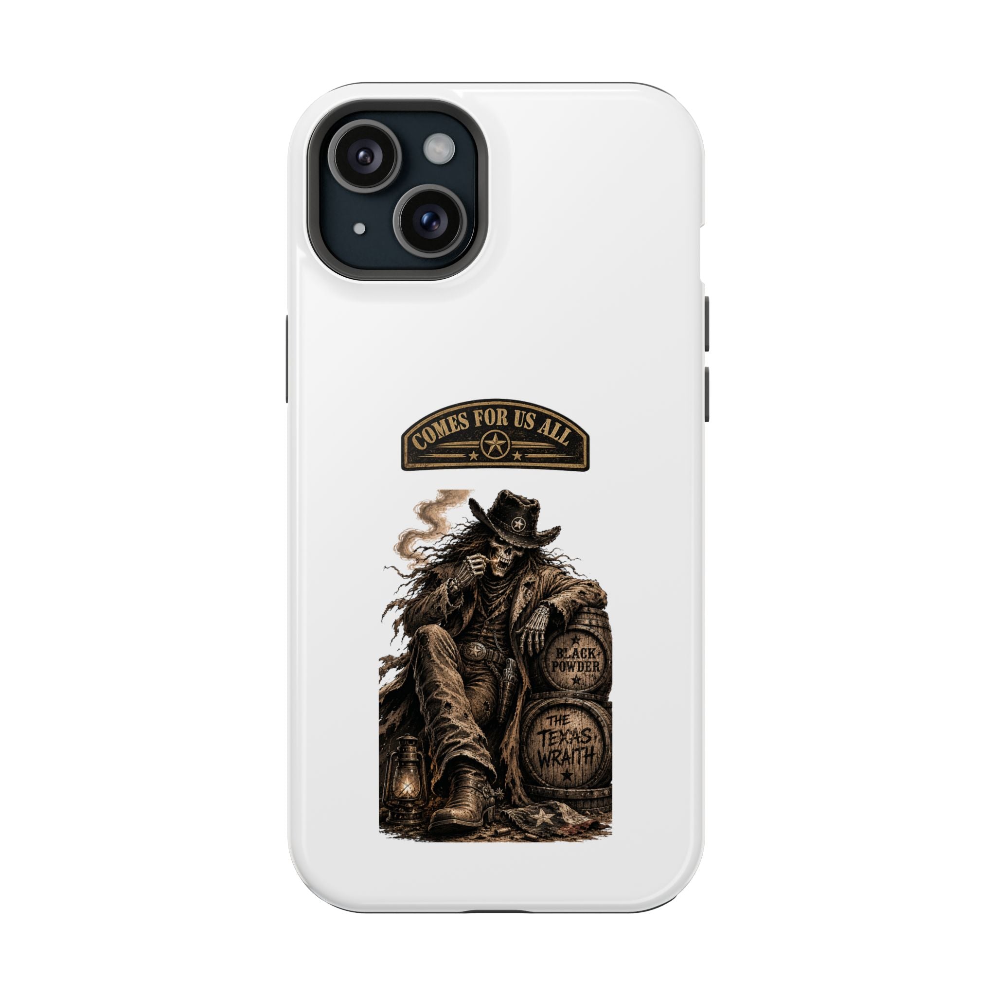 Cowboy Reaper Phone Case — 'Comes For Us All' Magnetic Impact-Resistant Design