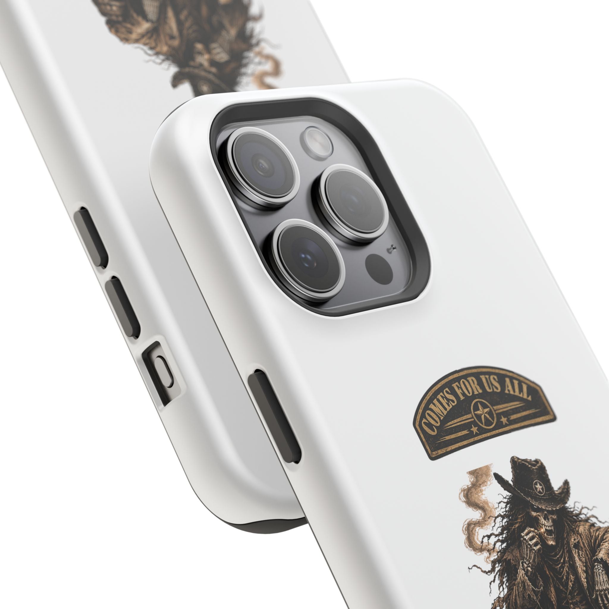 Cowboy Reaper Phone Case — 'Comes For Us All' Magnetic Impact-Resistant Design