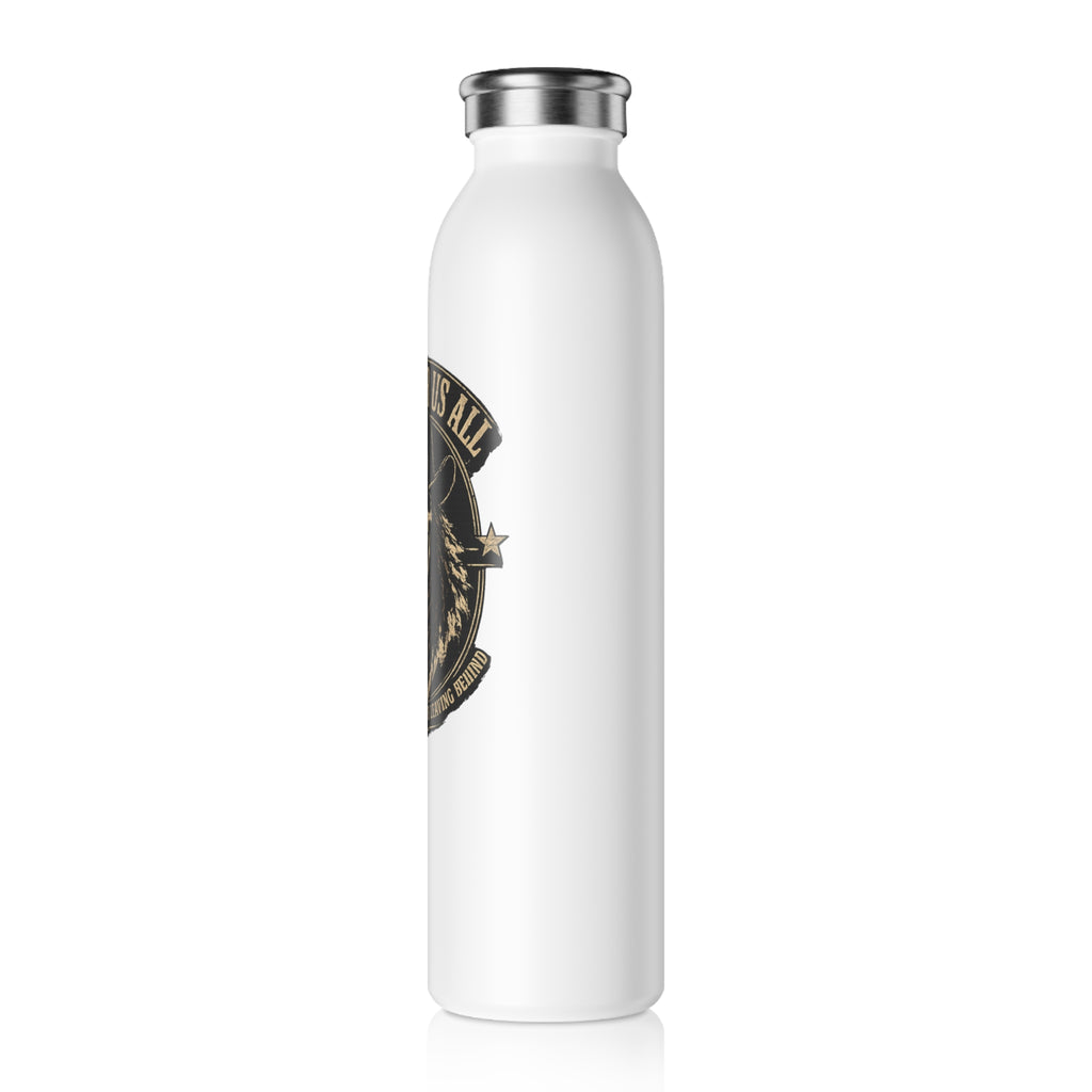 Slim Water Bottle — 'Comes For Us All' Skull Crest Stainless Steel Insulated Bottle