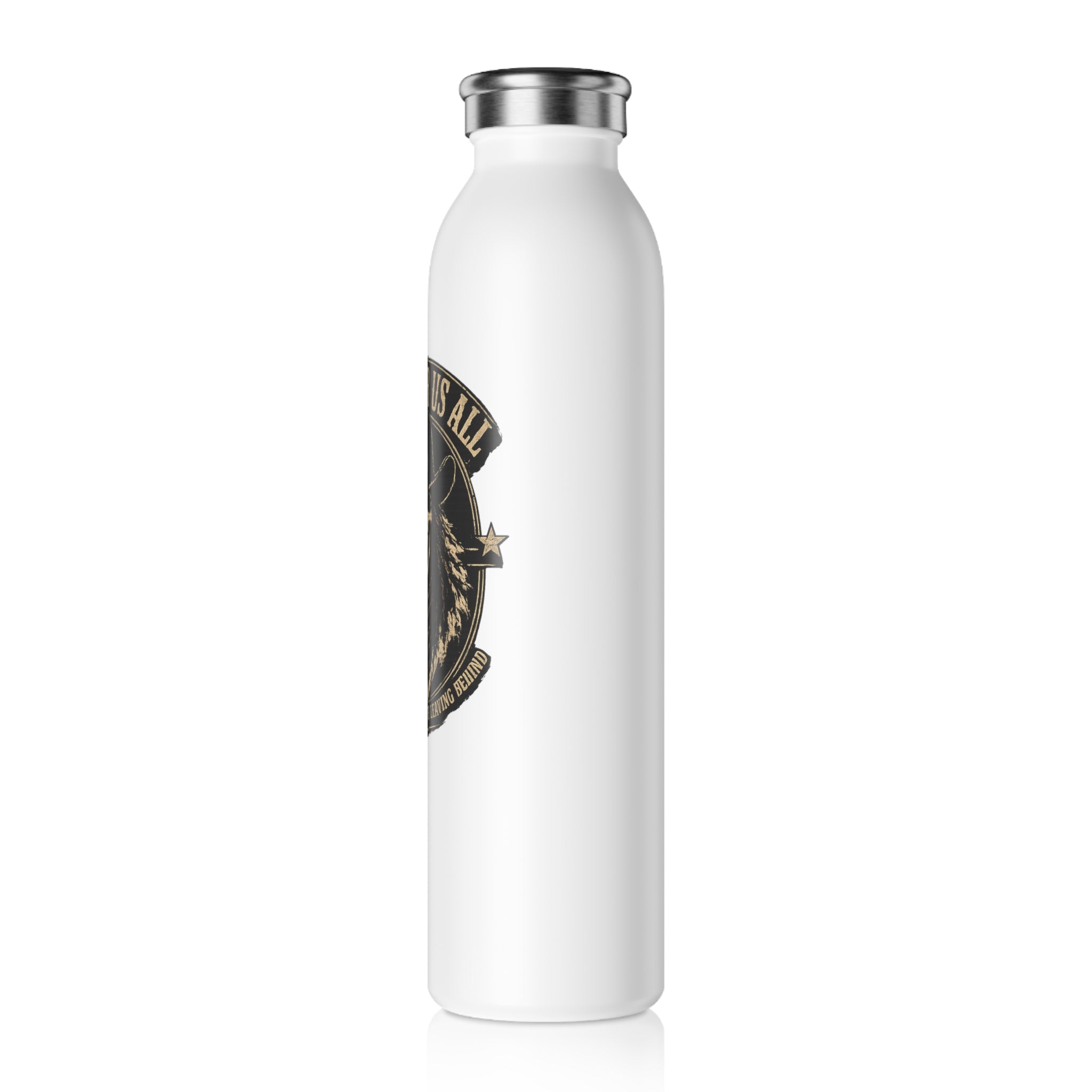 Slim Water Bottle — 'Comes For Us All' Skull Crest Stainless Steel Insulated Bottle