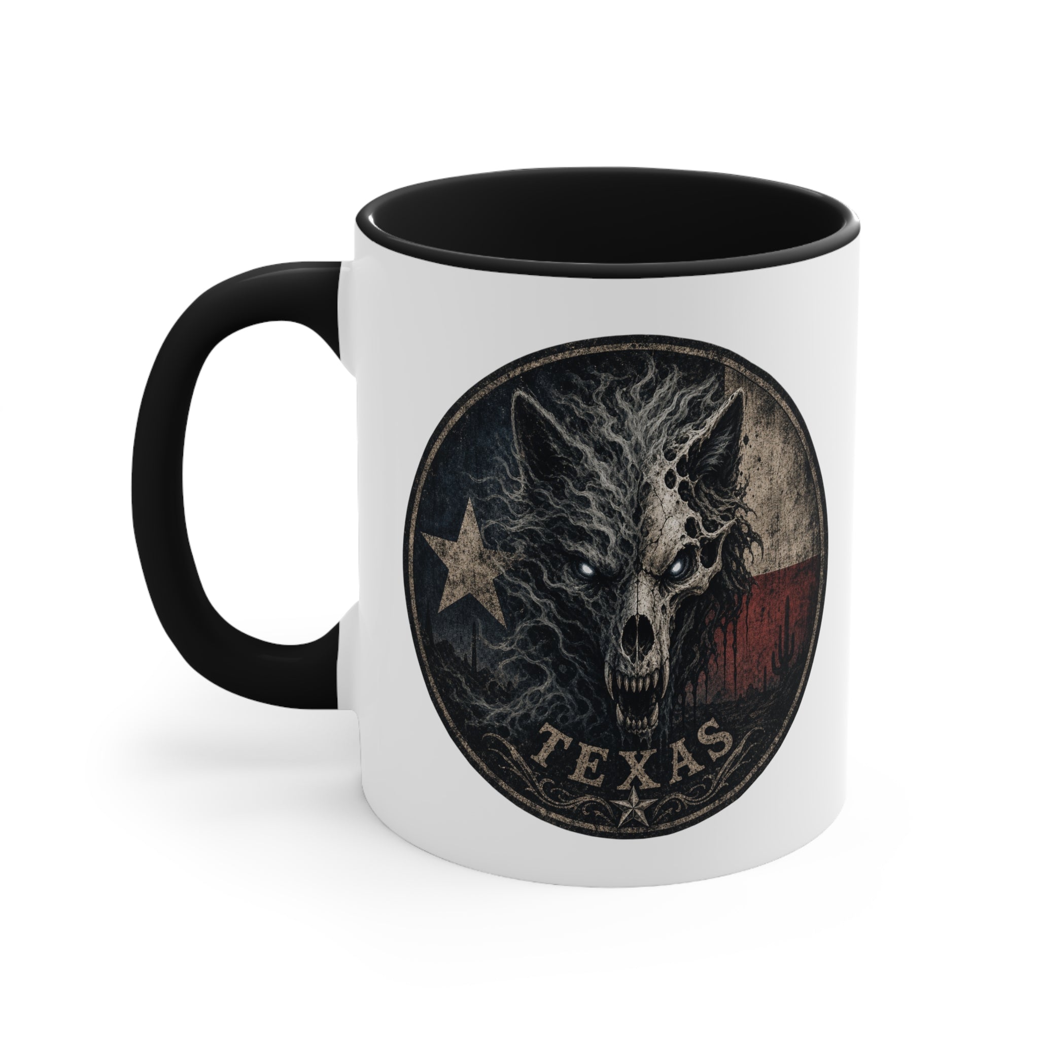 Texas Skull Coffee Mug — Rustic Lone Star Accent Cup