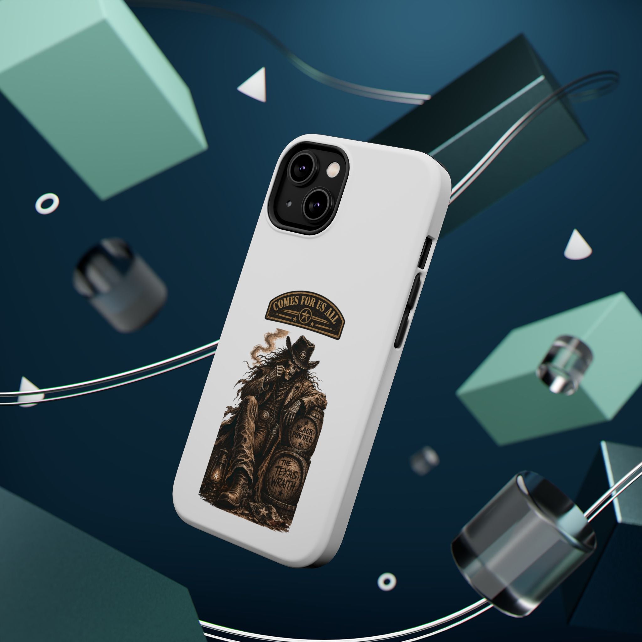 Cowboy Reaper Phone Case — 'Comes For Us All' Magnetic Impact-Resistant Design