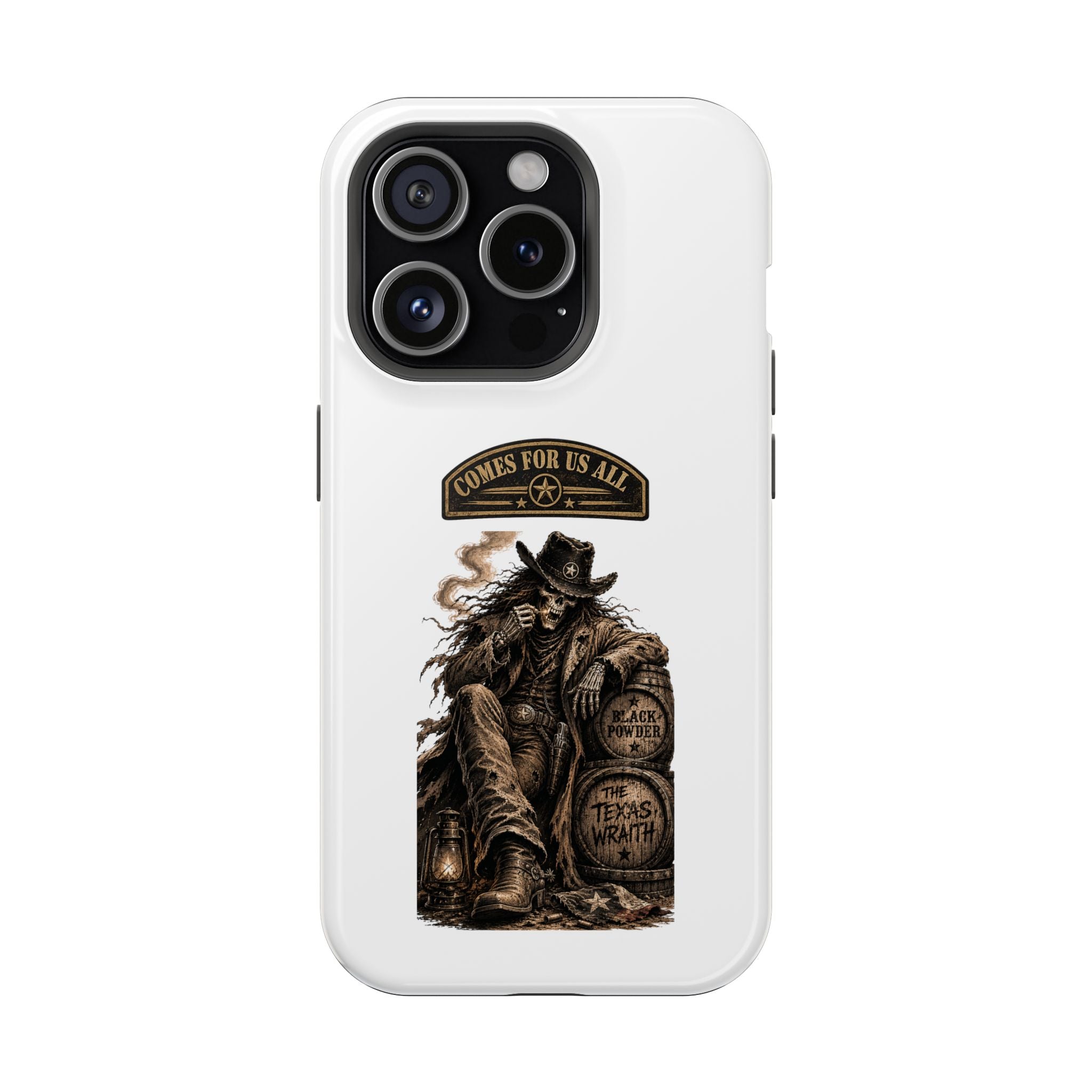Cowboy Reaper Phone Case — 'Comes For Us All' Magnetic Impact-Resistant Design