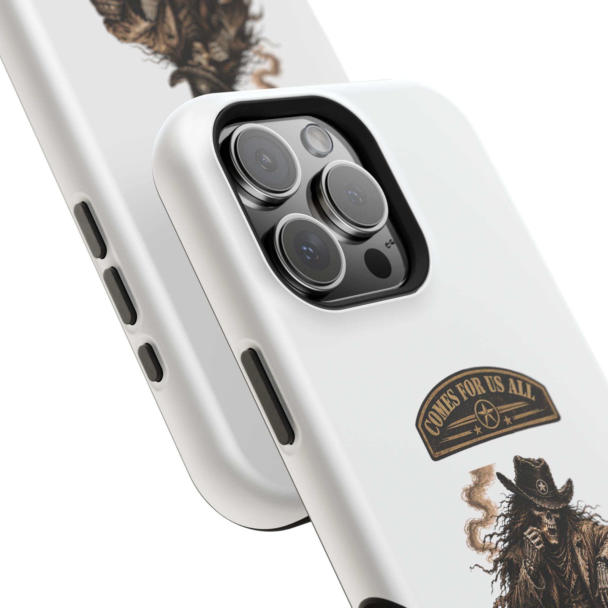 Cowboy Reaper Phone Case — 'Comes For Us All' Magnetic Impact-Resistant Design