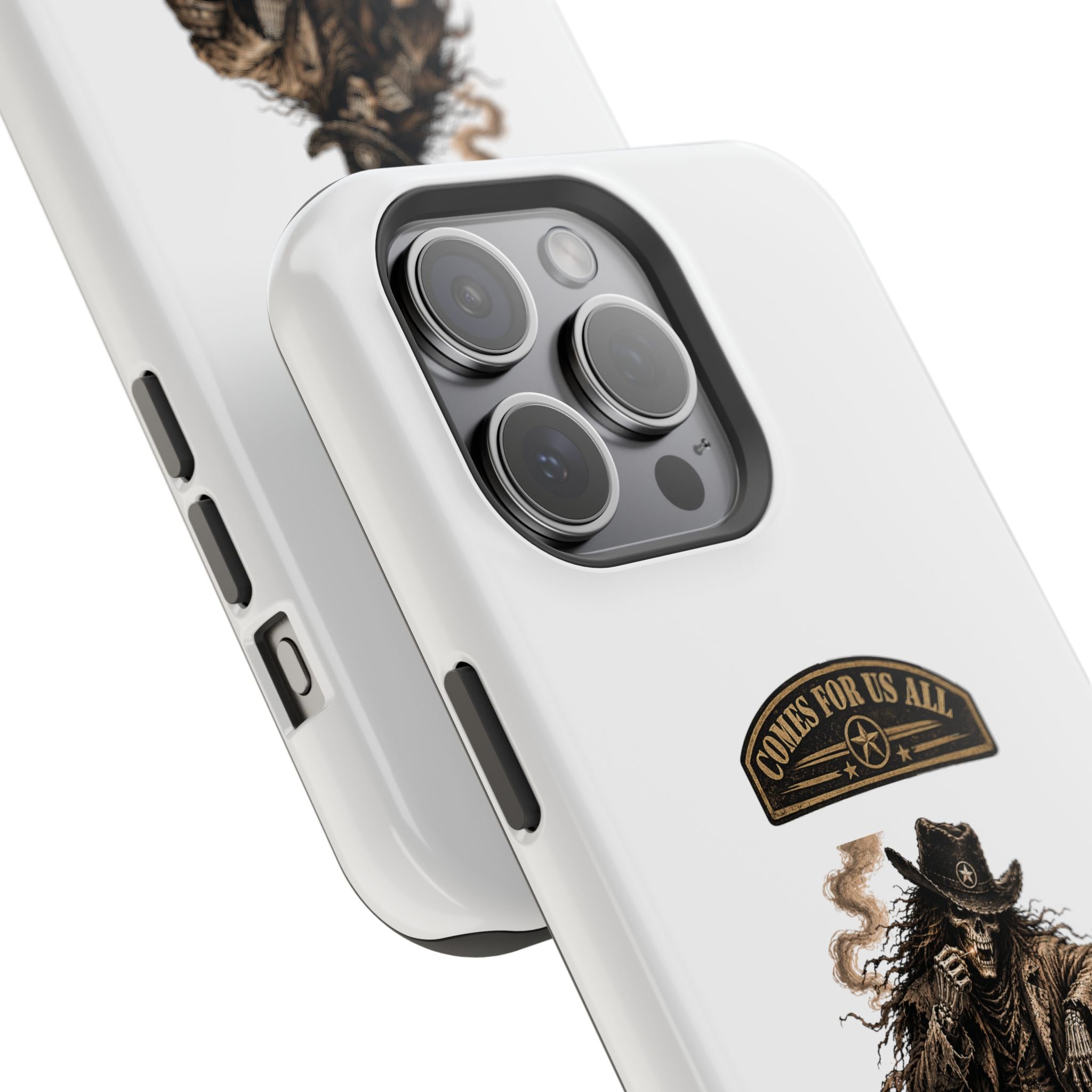 Cowboy Reaper Phone Case — 'Comes For Us All' Magnetic Impact-Resistant Design