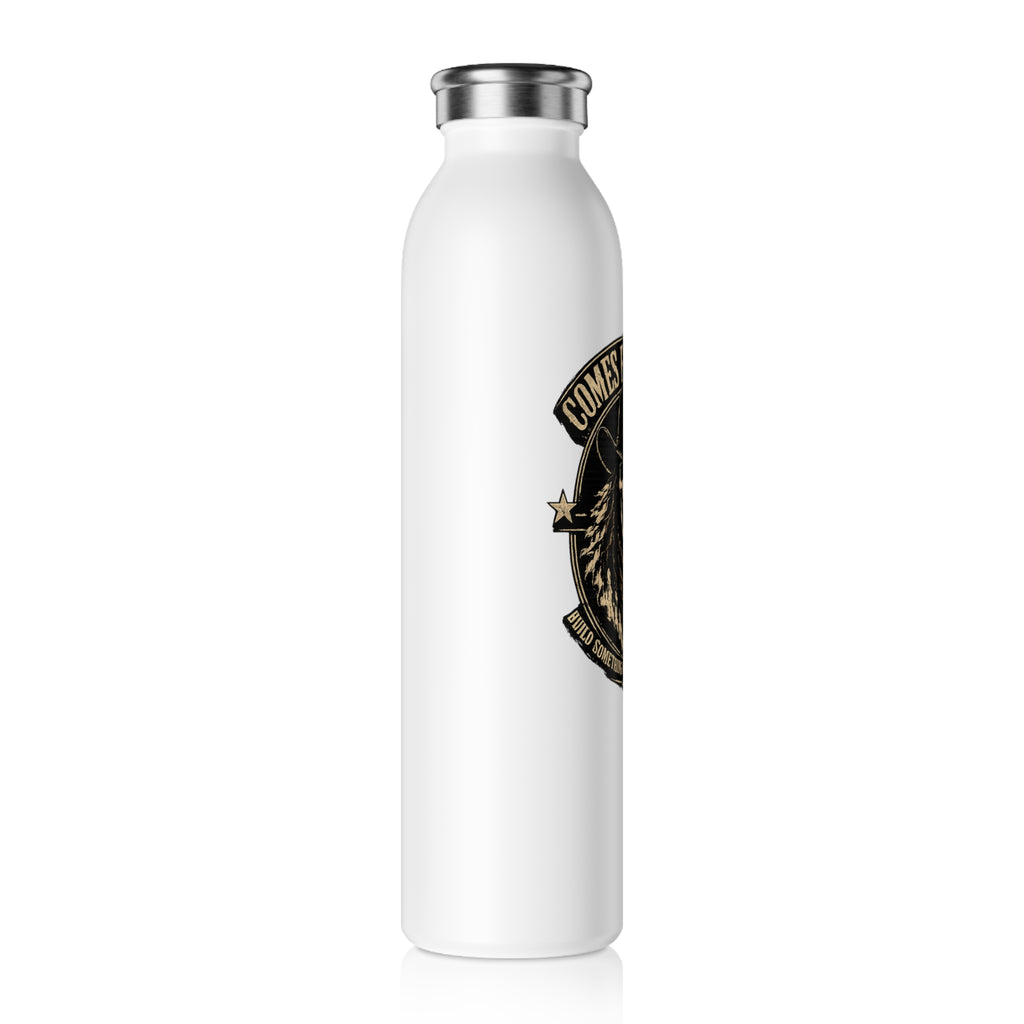 Slim Water Bottle — 'Comes For Us All' Skull Crest Stainless Steel Insulated Bottle
