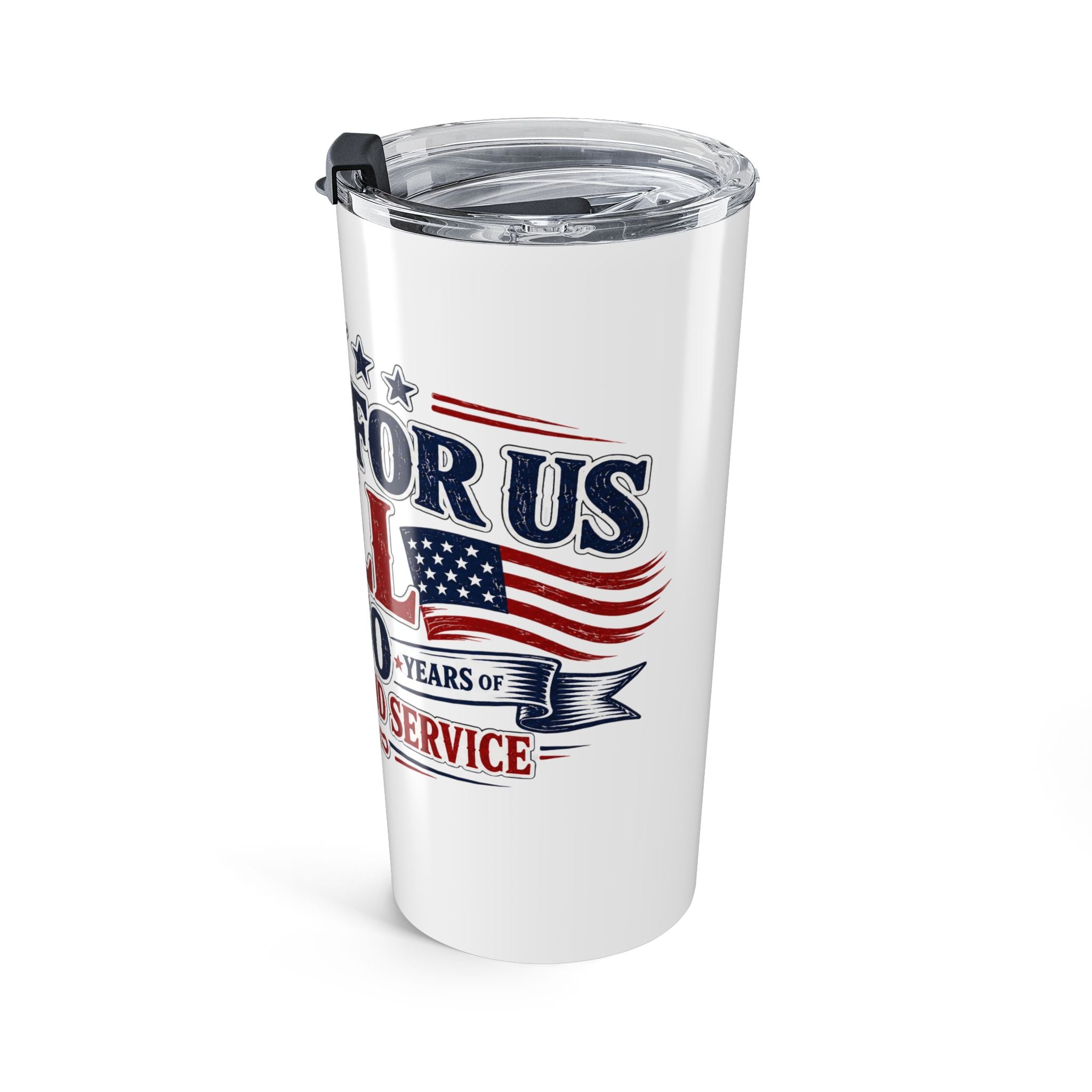 Patriotic 20oz Tumbler - 'James For All' 250 Years Freedom & Service Travel Mug