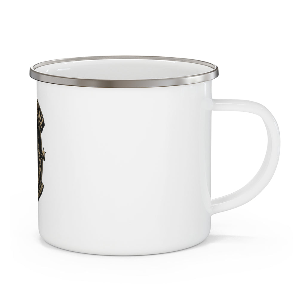 Enamel Mug — 'Comes For Us All' Skull Cowboy Camping Cup
