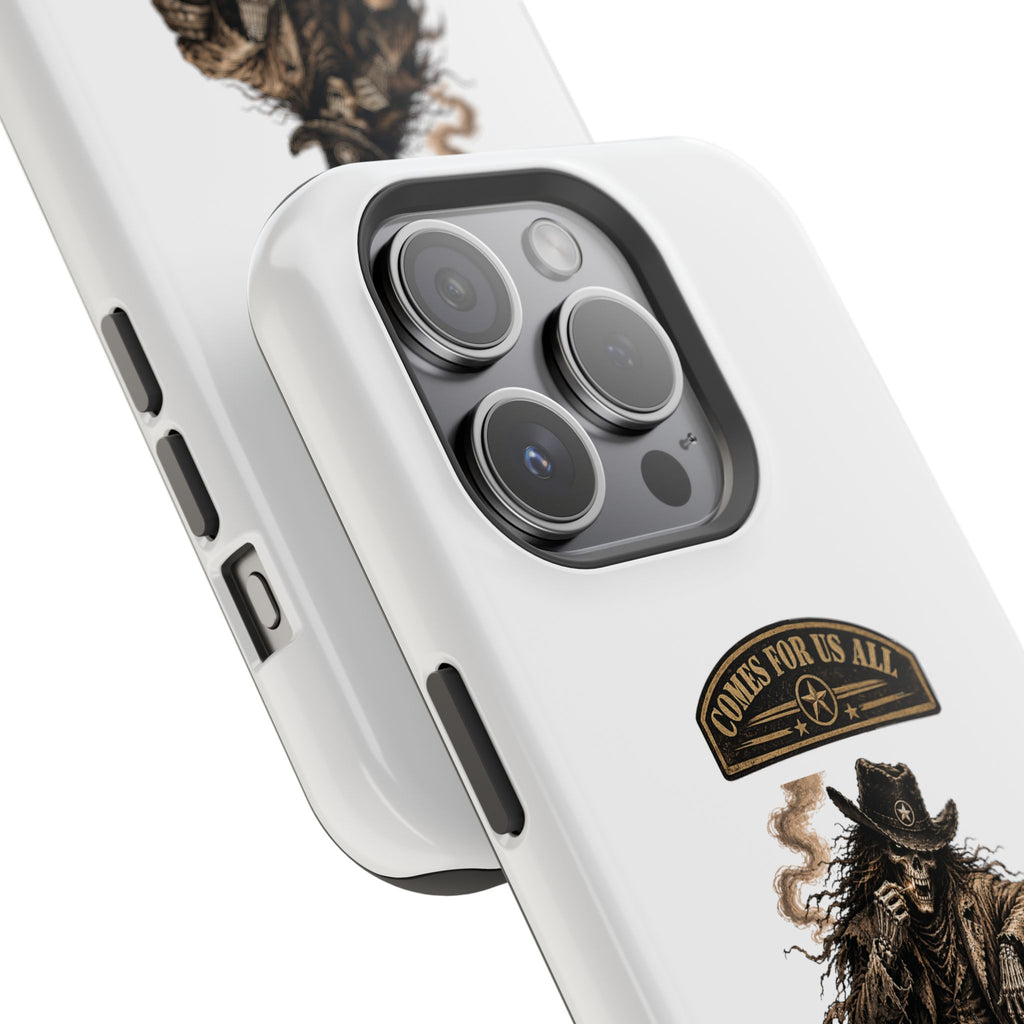 Cowboy Reaper Phone Case — 'Comes For Us All' Magnetic Impact-Resistant Design