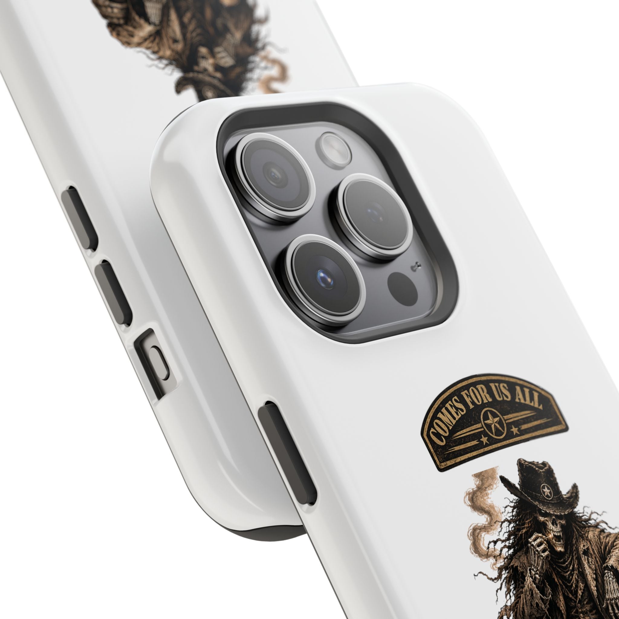 Cowboy Reaper Phone Case — 'Comes For Us All' Magnetic Impact-Resistant Design