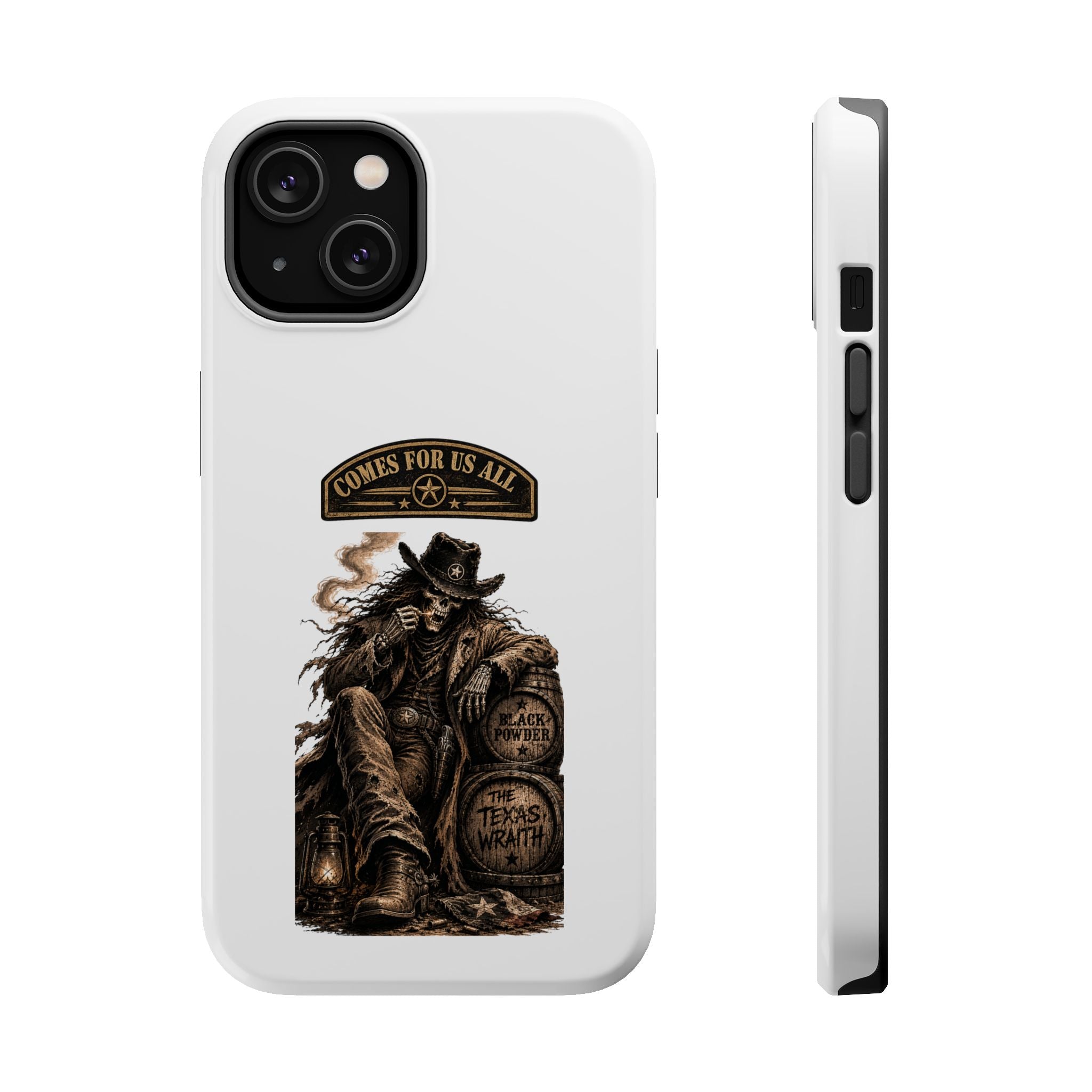 Cowboy Reaper Phone Case — 'Comes For Us All' Magnetic Impact-Resistant Design