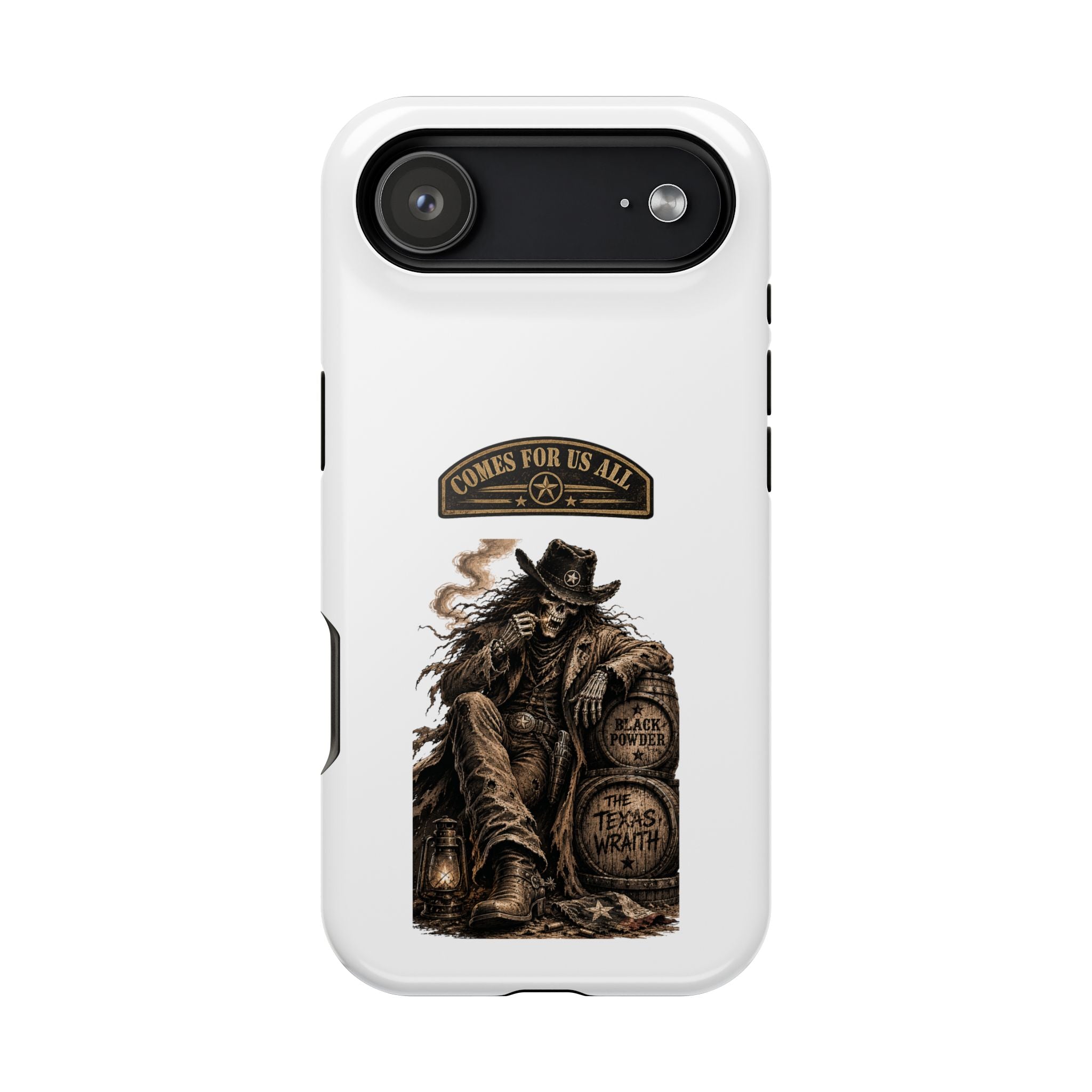 Cowboy Reaper Phone Case — 'Comes For Us All' Magnetic Impact-Resistant Design