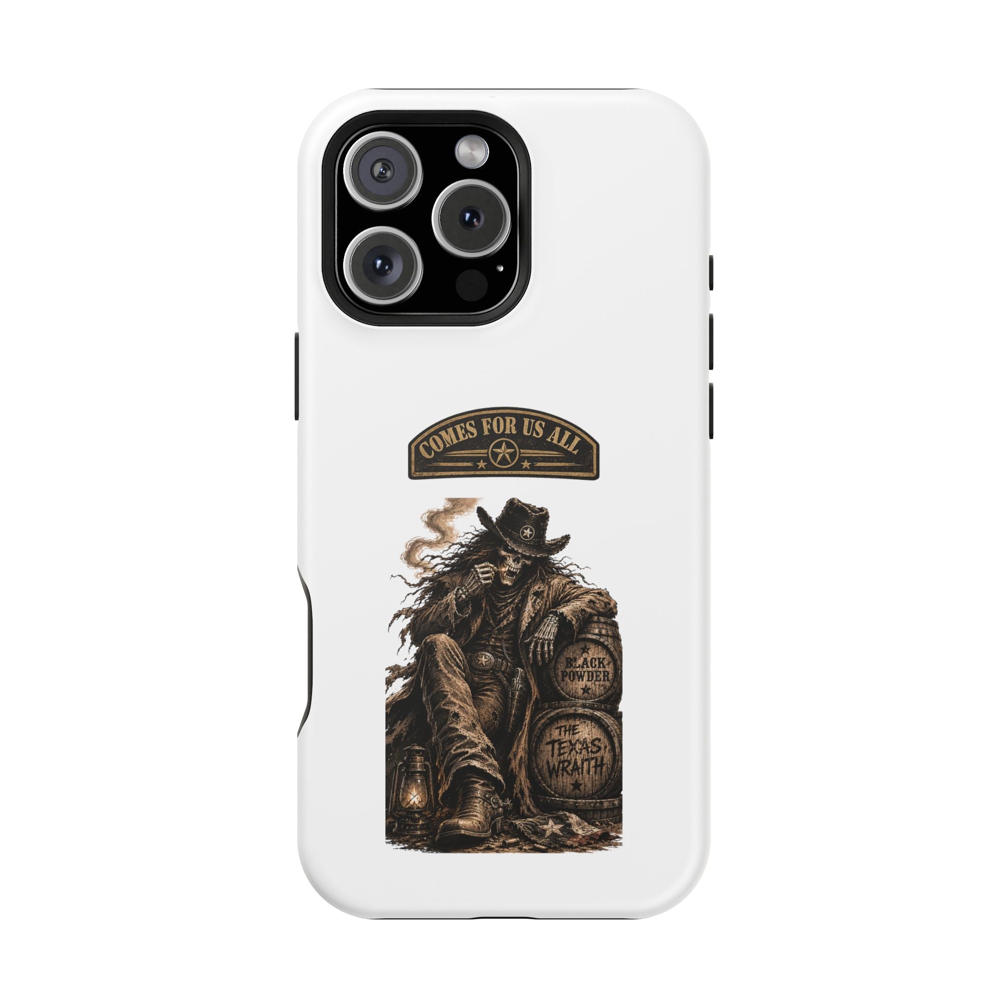 Cowboy Reaper Phone Case — 'Comes For Us All' Magnetic Impact-Resistant Design