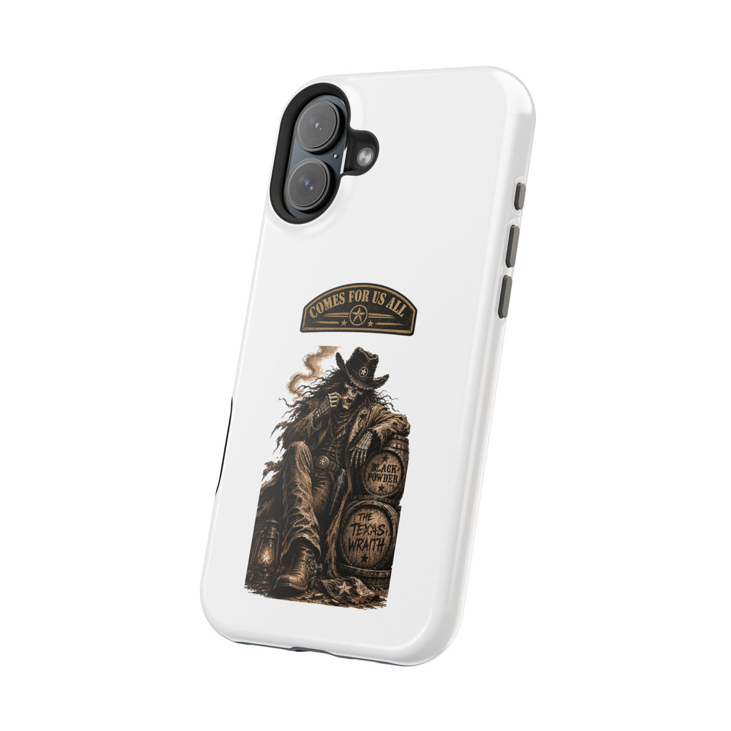 Cowboy Reaper Phone Case — 'Comes For Us All' Magnetic Impact-Resistant Design