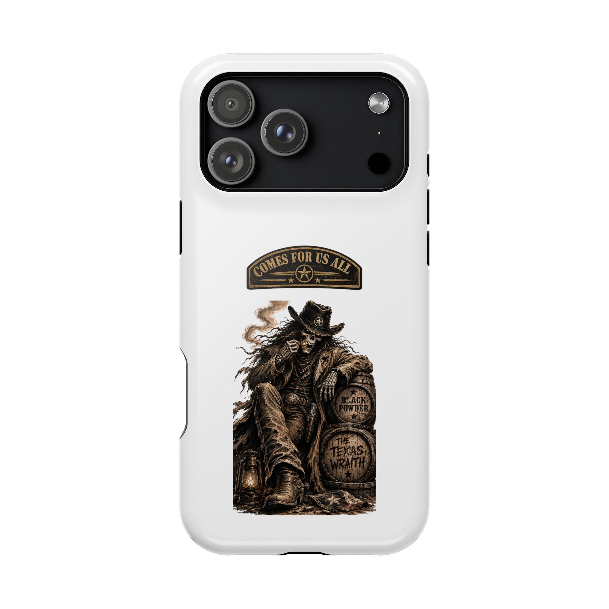 Cowboy Reaper Phone Case — 'Comes For Us All' Magnetic Impact-Resistant Design