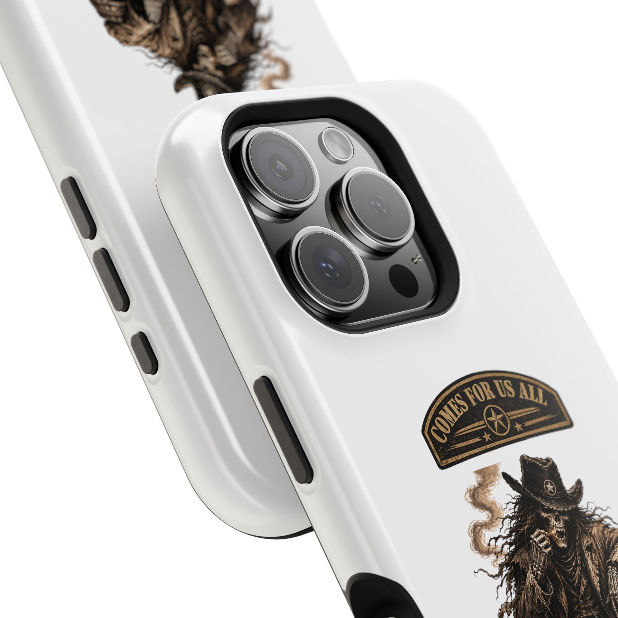 Cowboy Reaper Phone Case — 'Comes For Us All' Magnetic Impact-Resistant Design