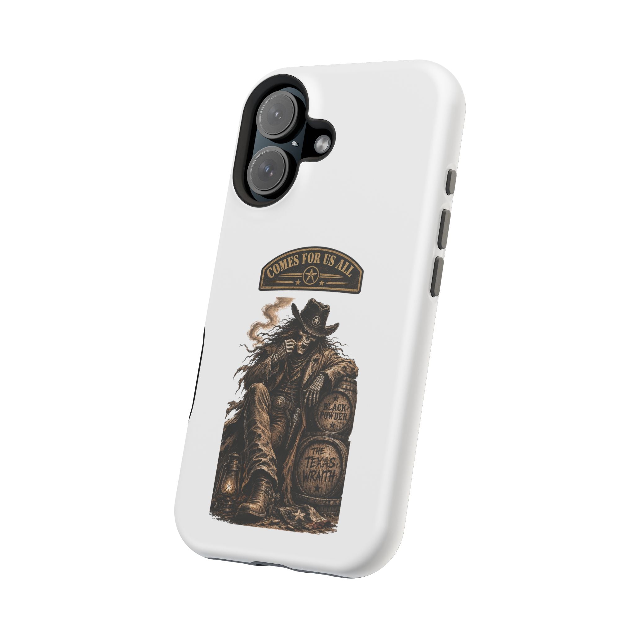 Cowboy Reaper Phone Case — 'Comes For Us All' Magnetic Impact-Resistant Design