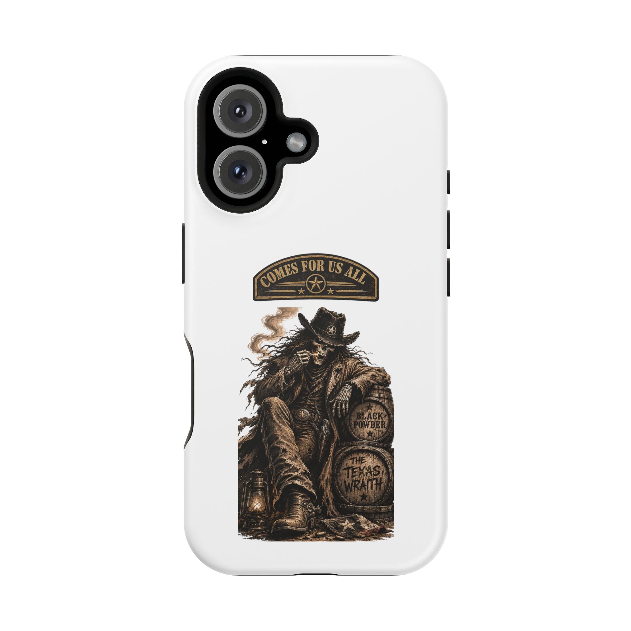 Cowboy Reaper Phone Case — 'Comes For Us All' Magnetic Impact-Resistant Design