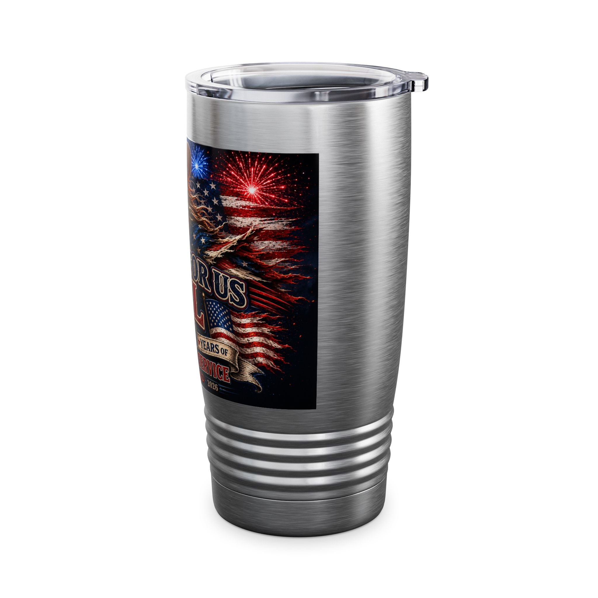 20oz Patriotic Texas Tumbler — 'Comes For Us All' Fireworks Cowboy Design