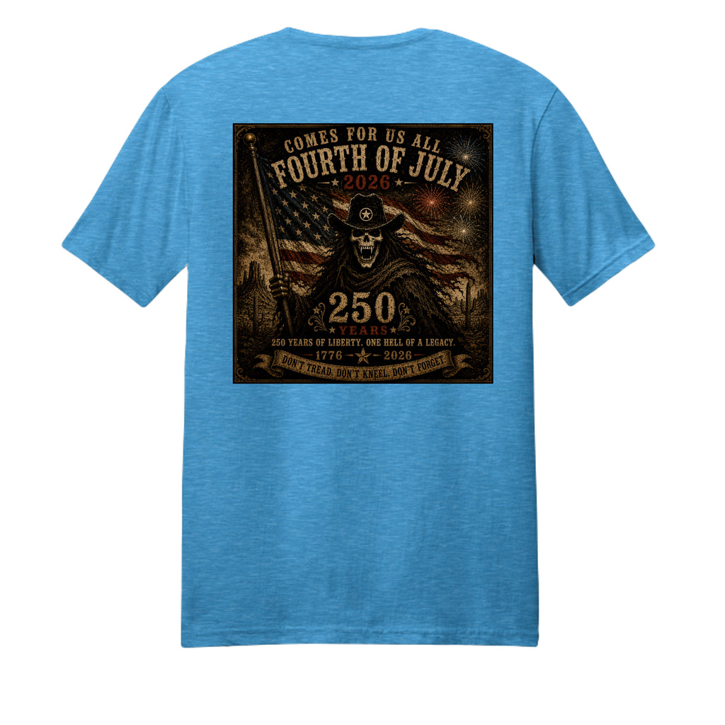 Heathered Bright Turquoise - DM108 - BACK