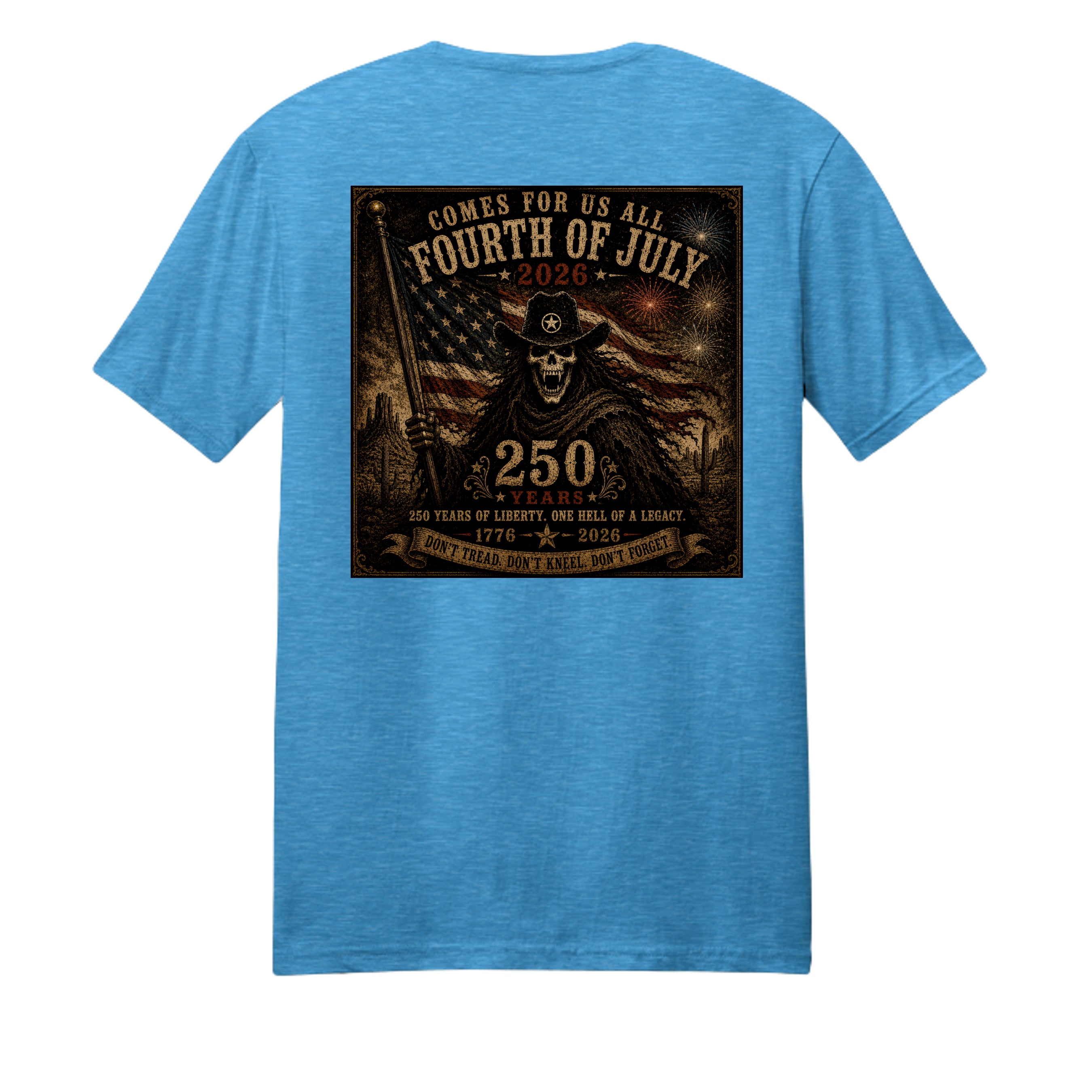 Heathered Bright Turquoise - DM108 - BACK