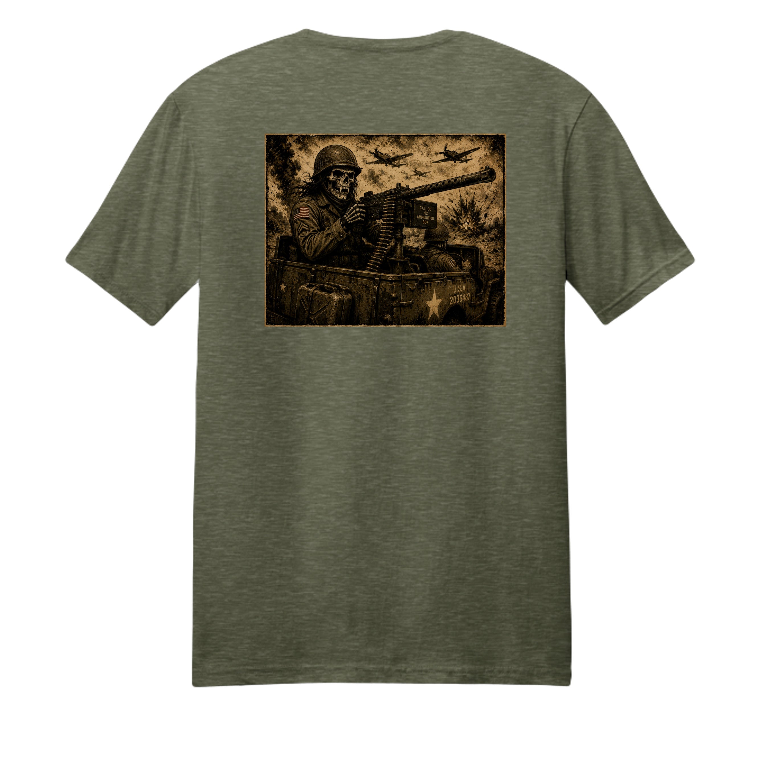 Heathered Olive - DM108 - BACK